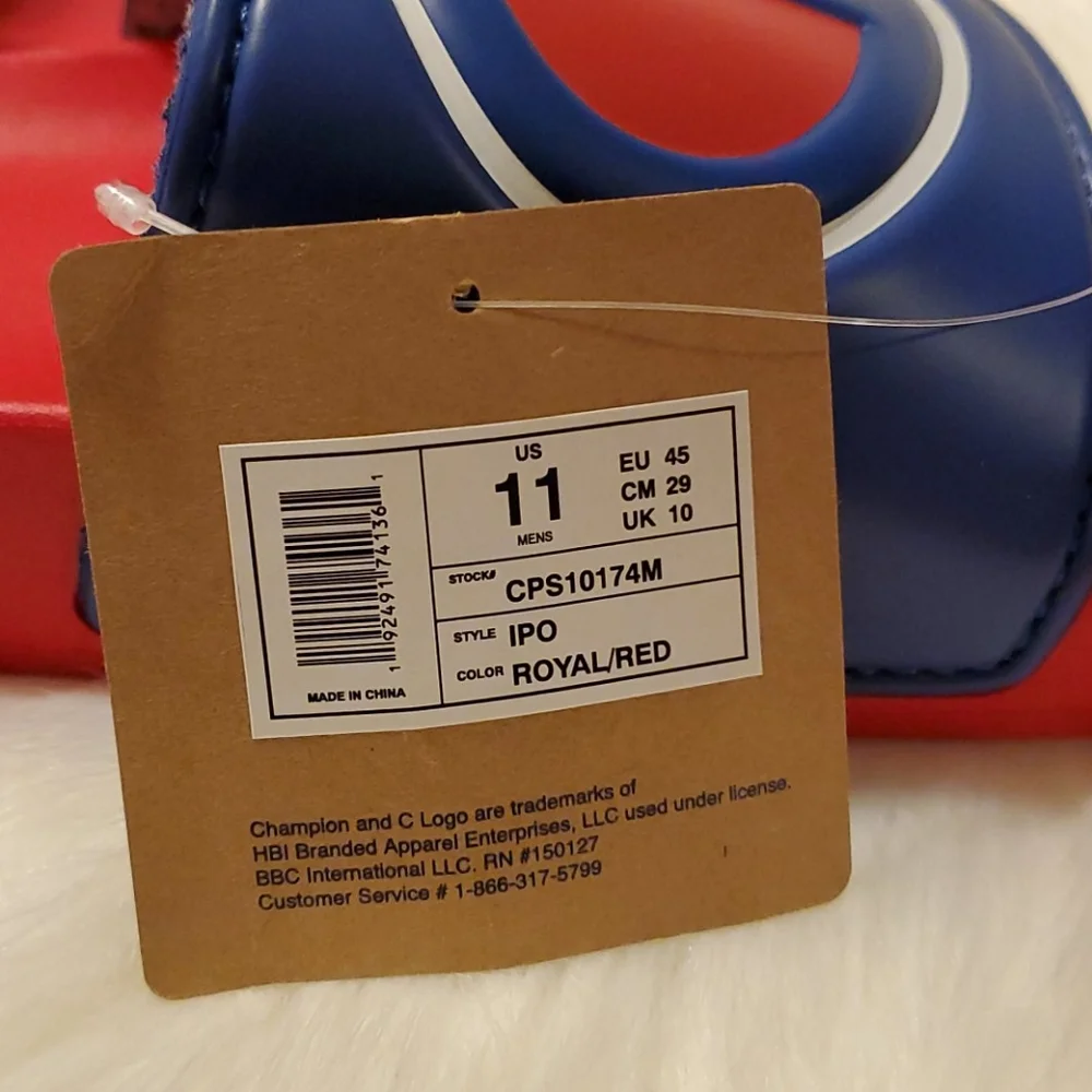 Champion IPO Royal Red Slides Flip Flops Sandals